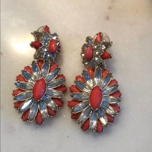 Baublebar earrings coral and diamond colors